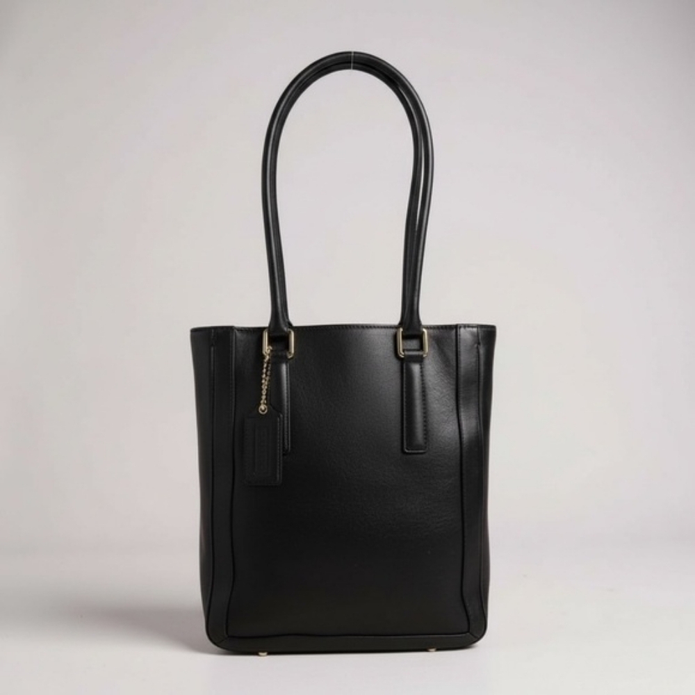 Vintage COACH Bonnie Cashin Legacy Black Leather purse Tote 9422 Nickel Hardware